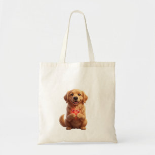 Tasje met hart van Golden Retriever Tote Bag