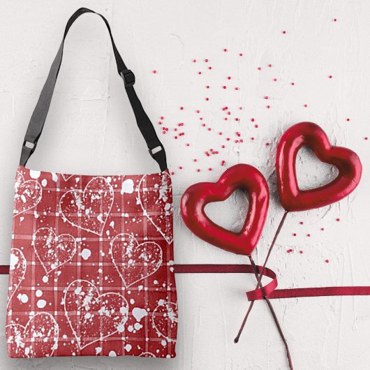 Tasje met 'Love Always Red & White Heart' ontwerp Crossbody Tas