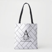 Tasje met modern monogrammotief tote bag (Voorkant)