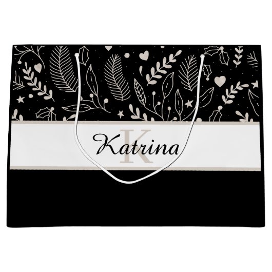 Tasje met monogram als cadeau (Voorkant)