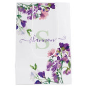 Tasje met monogram en lieve erwtjes als cadeau (Achterkant)