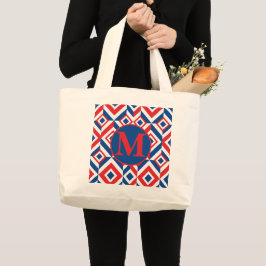 Tasje met opvallende patriottische kleuren en op m grote tote bag