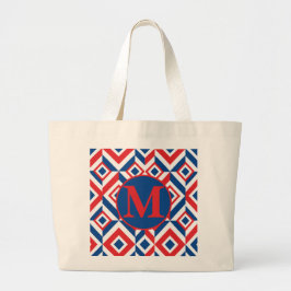 Tasje met opvallende patriottische kleuren en op m grote tote bag