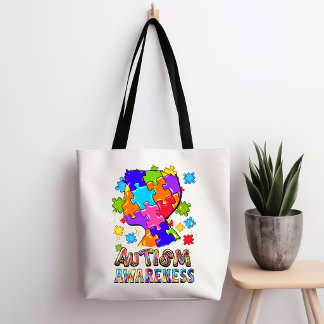 Tasje met puzzel voor autisme bewustzijn voor jong tote bag