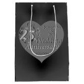 Tasje met roos in hartvorm voor 25-jarig huwelijks (Achterkant)