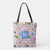 Tasje met speelse kippen tote bag (Achterkant)