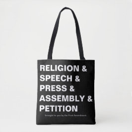 Tasje met tekst Eerste Amendement in het zwart Tote Bag
