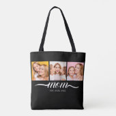 Tasje met tekst 'Mom Established Script' Zwart 3 f Tote Bag (Achterkant)
