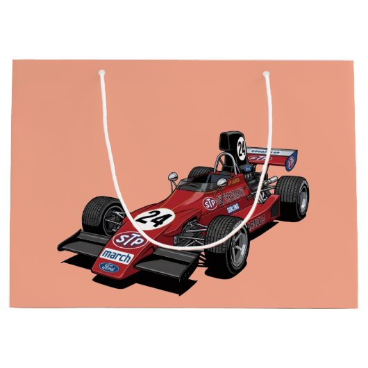 Tasje met vintage Formule raceauto | Retro racecad (Voorkant)