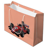 Tasje met vintage Formule raceauto | Retro racecad (Voorkant Gekanteld)