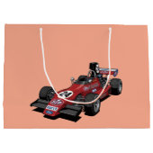 Tasje met vintage Formule raceauto | Retro racecad (Achterkant)