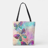 Tasje met Vlinders Tote Bag (Achterkant)