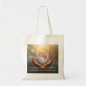 Tasje met vredesboodschap tote bag (Voorkant)