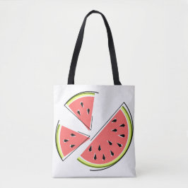 Tasje met watermeloenstukken tote bag
