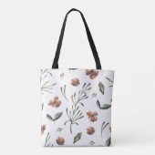 Tasje met waterverf bloemen en monogram tote bag (Achterkant)