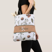 Tasje met waterverf bloemen en monogram tote bag (Dichtbij)