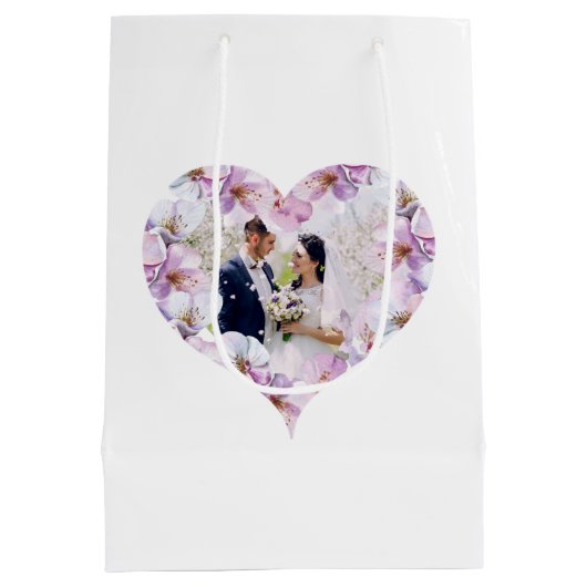 Tasje met waterverf kersenbloesem en monogram cade (Achterkant)