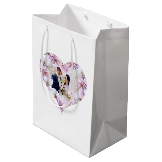 Tasje met waterverf kersenbloesem en monogram cade (Achterkant Gekanteld)