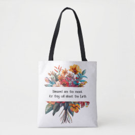 Tasje met wilde bloemen en bescheidenheid tote bag