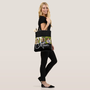 Tasje 'Mom Established Script Black 3 Photo' Tote Bag