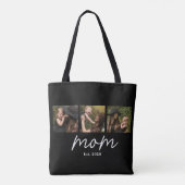 Tasje 'Mom Established Script Black 3 Photo' Tote Bag (Achterkant)