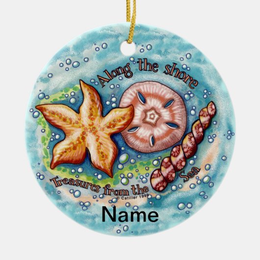 Tasje 'Seashell Treasures' Keramisch Ornament (Voorkant)