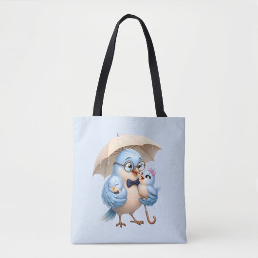 Tasje Vader Vogel Vaderdag Cadeau Tote Bag (Voorkant)