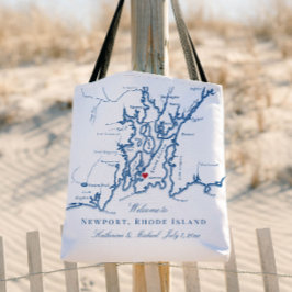 Tasje voor huwelijksfeest welkom in Newport Rhode  Tote Bag
