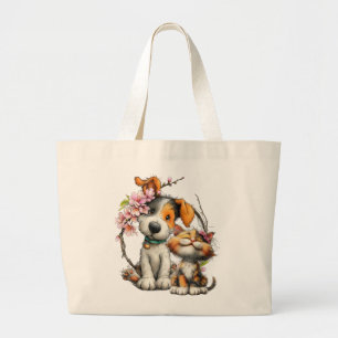 Tasje voor katten- en hondenliefhebbers, Cute Whim Grote Tote Bag