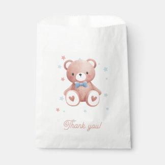 Tasje voor Teddy Bear Baby Shower voor jongen - Bl Bedankzakje