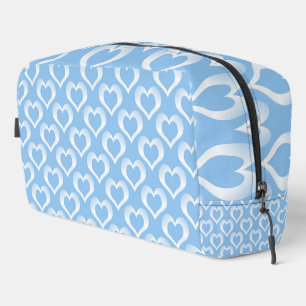 Tasje voor toiletartikelen met blauw-wit hartenpat toilettasje
