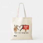 Tasje Vrede, Liefde, Garageverkopen Tote Bag (Achterkant)