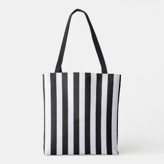 Tasje, Zwart & Witte Streep Verticaal Tote Bag