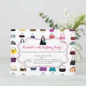 TASJES IN OVERVLOED - Tasje thema uitnodigingen (Staand voorkant)