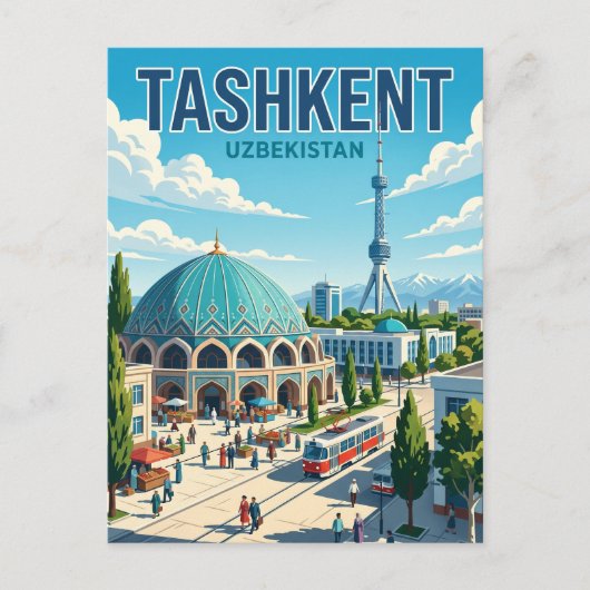 Tasjkent Oezbekistan Briefkaart (Voorkant)