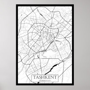 Tasjkent Oezbekistan Kaart Poster