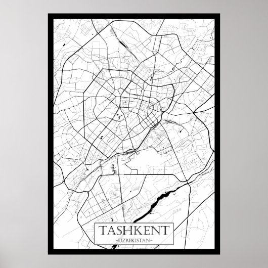 Tasjkent Oezbekistan Kaart Poster (Voorkant)