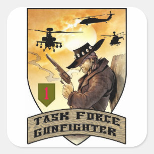 Task Force Gunfighter Patch Vierkante Sticker