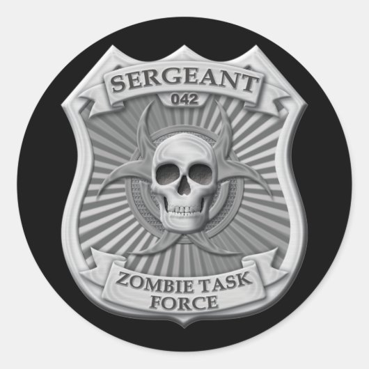 Task Force Zombie - brigadier Badge Ronde Sticker (Voorkant)