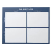 Task Priority and planner Matrix (dark blue) Notitieblok (Voorkant)