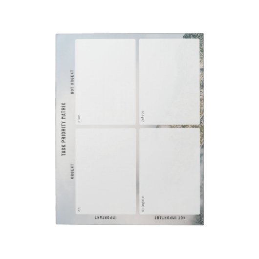 Task Priority and planner Matrix (mountain) Notitieblok (Linkerzijde)