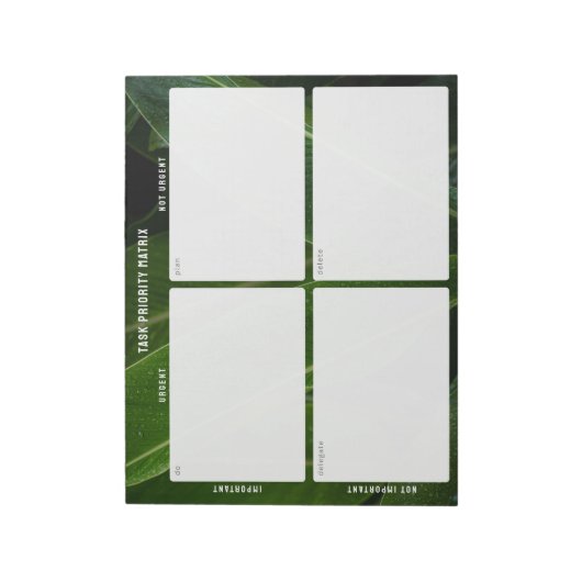 Task Priority and planner Matrix  (nature) Notitieblok (Linkerzijde)