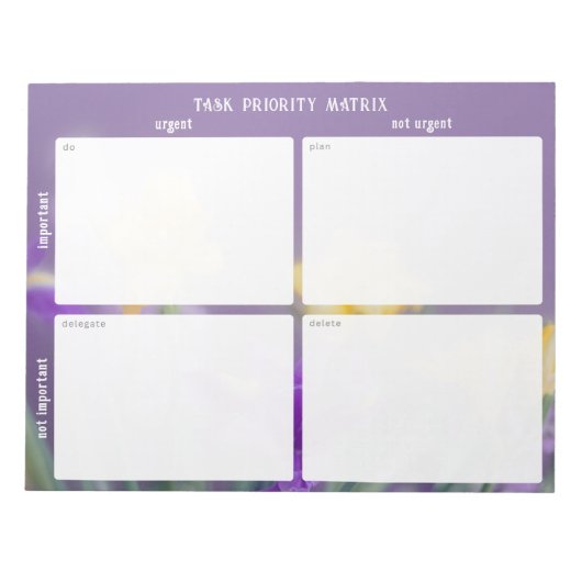 Task Priority and planner Matrix (spring floral) Notitieblok (Voorkant)