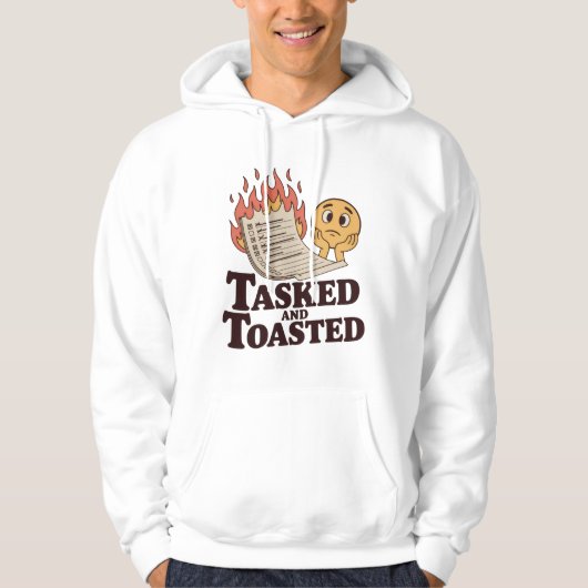 Tasked and Toasted | Productivity Meltdown Mood Hoodie (Voorkant)