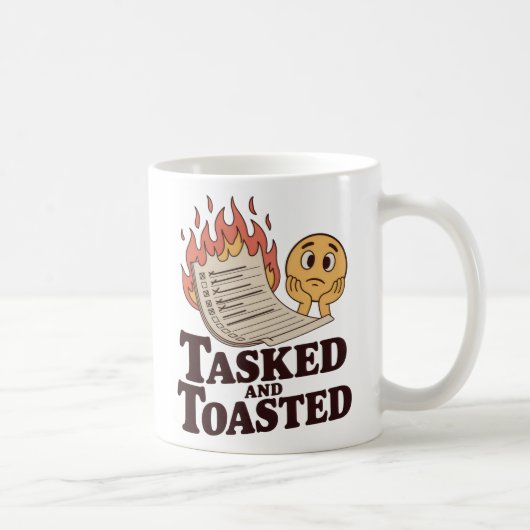 Tasked and Toasted | Werkplekchaos met Humor Koffiemok (Rechts)