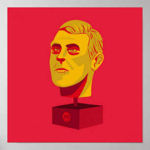 Taskmeesters Shiny Golden Head Poster