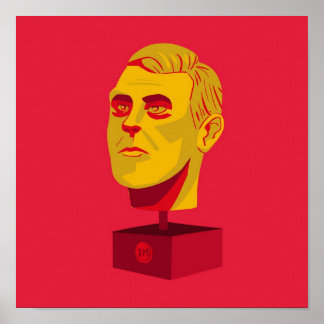 Taskmeesters Shiny Golden Head Poster