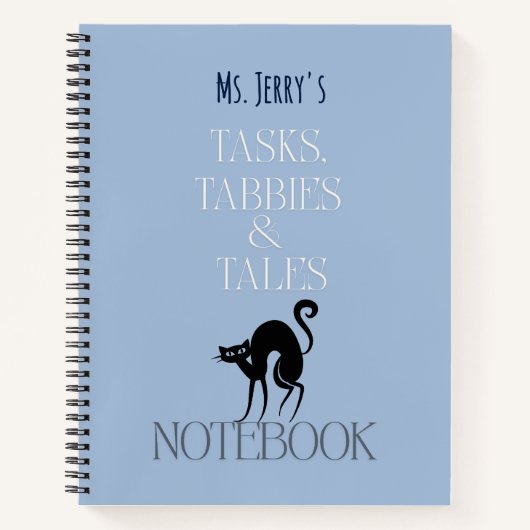 Tasks, Tabbies & Tales Custom Name Notitieboek (Voorkant)