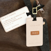 Taslabel 'Mrs Rose Gold Honeymoon' Bagagelabel