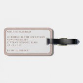 Taslabel 'Mrs Rose Gold Honeymoon' Bagagelabel (Achterkant horizontaal)